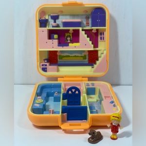 Vintage Polly Pocket Town House Orange Case With Polly And Dog No Cat